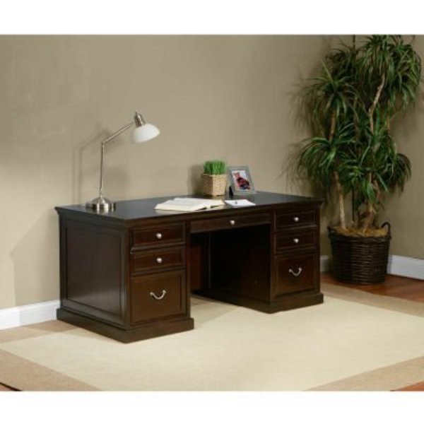 Martin Furniture Fulton 68" Double Pedestal Executive Desk - Espresso FL680